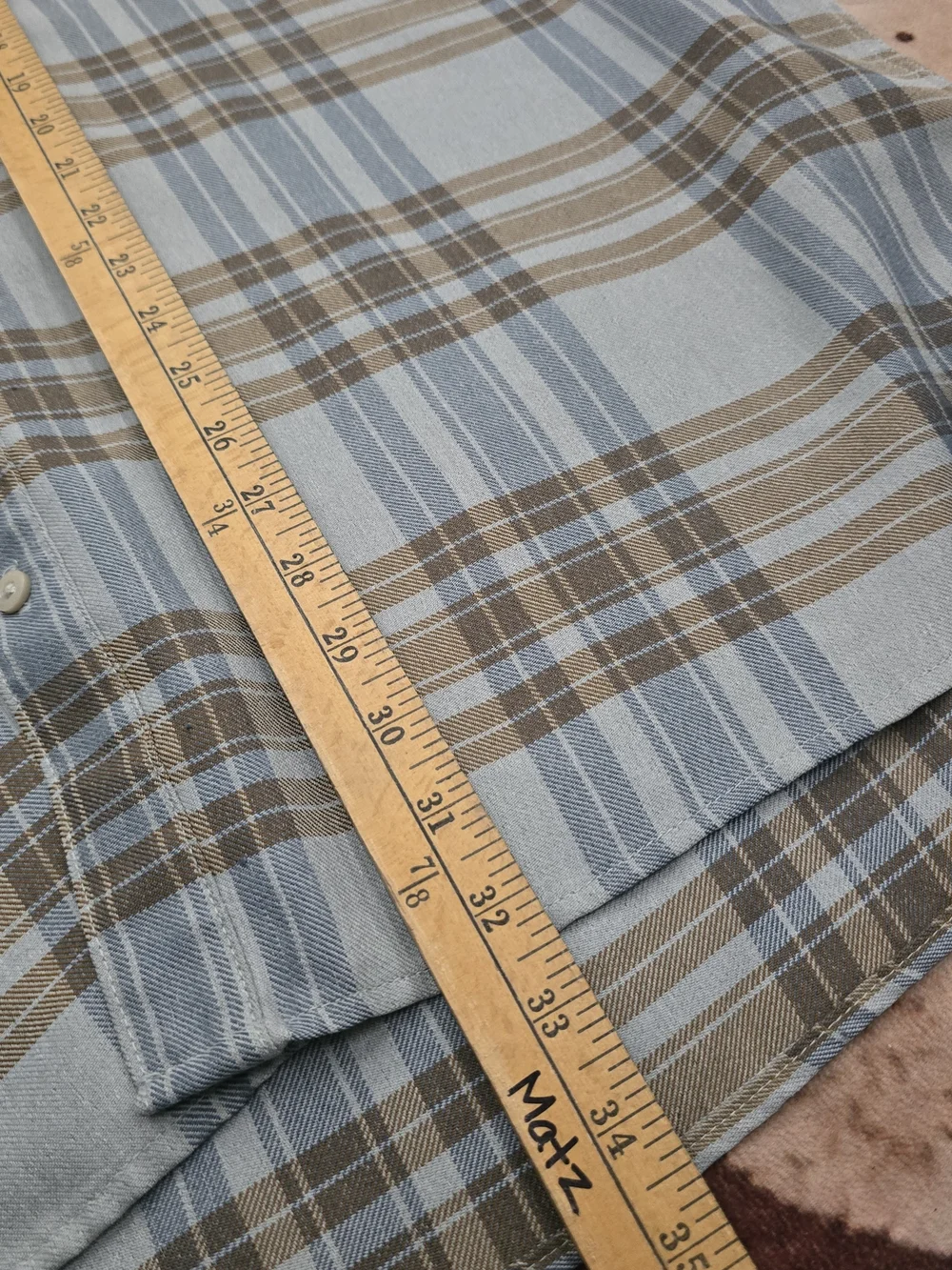 The North Face Light Blue and Brown Plaid Button-Down XXL Shirt